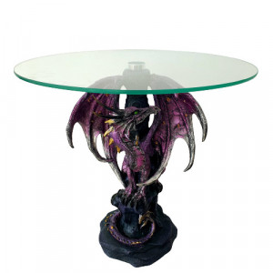 Masuta sticla dragon Gardianul violet 36 cm
