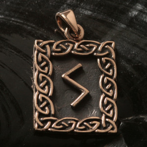 Pandantiv bronz rune Sowilo