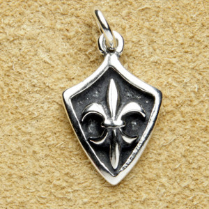 Pandantiv scut argint Fleur de Lys