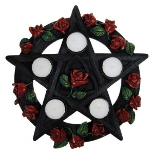 Pentagram Rose Tealight Holder 29.5cm