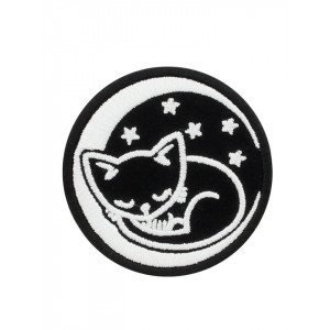 Petic textil decorativ / Patch brodat Pisicuta lunară