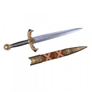 Pumnal decorativ cu teaca Merlin 44cm