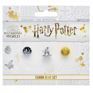 Set charmuri placate argint licenta Harry Potter Castelul Hogwarts , Palaria vrajitorului si Clepsidra timpului