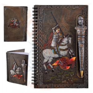 Set Jurnal /agenda cu pix in forma de cavaler medieval si coperti din rasina