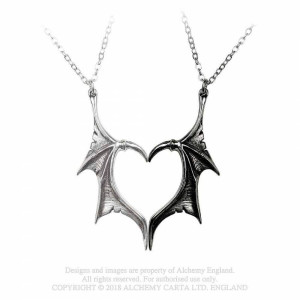 Set pandantive pentru parteneri aripi de dragon Darkling Heart