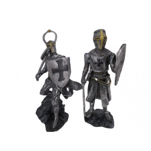 Statueta Cavaler medieval Gata de lupta 17 cm