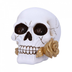 Statueta craniu cu trandafir Floral Fate 18cm