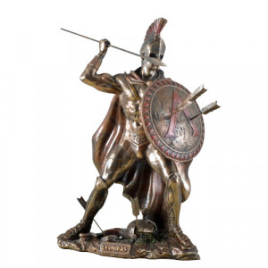 Statueta finisaj bronz Leonidas - eroul spartan 26cm