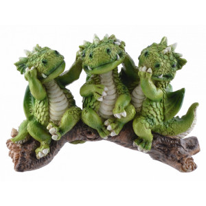 Statueta Trei dragonei intelepti - 8 cm
