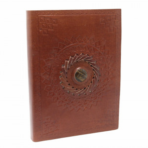 Agenda / Jurnal cu coperti din piele cu piatra semipretioasa Ochiul tigrului(17x12 cm)