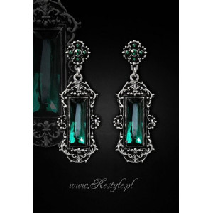 Cercei gotici eleganti, stil victorian, Vivian - verde
