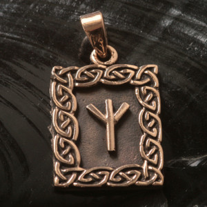Pandantiv bronz rune Algiz