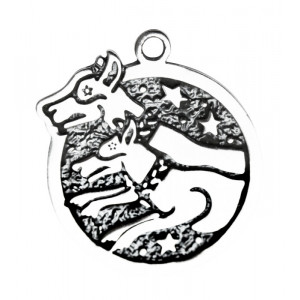 Pandantiv placat argint zodiac celtic Cwn Annan 14 Feb - 8 Mar
