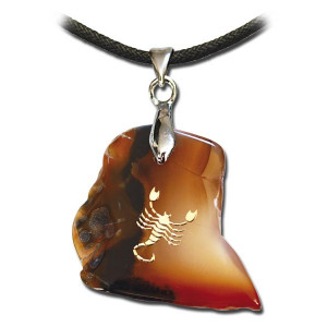 Pandantiv talisman piatra agata semn zodiacal Scorpion(24 octombrie - 22 noiembrie)