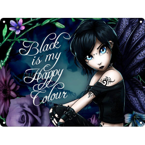 Placuta decorativa metal Black Is My Happy Colour