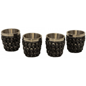 Set 4 pahare shot Cranii 6cm