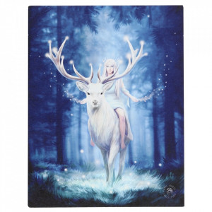 Tablou canvas zana si cerb, Padurea Fermecata 19x25cm - Anne Stokes