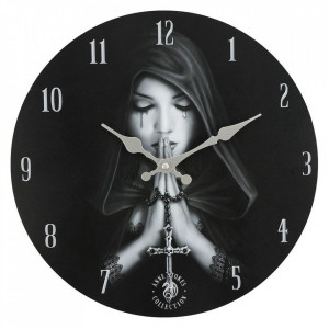 Ceas de perete din lemn Gothic Prayer - Anne Stokes