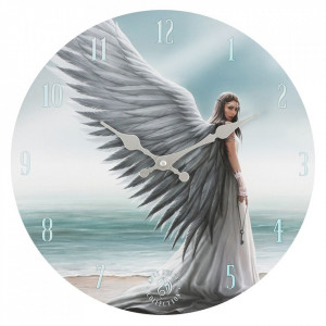 Ceas de perete din lemn Ingerul Pazitor - Anne Stokes