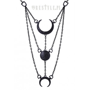 Colier gotic negru mat Fazele lunii