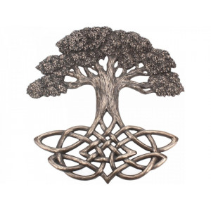 Decoratiune perete Copacul Vietii 33 cm bronz