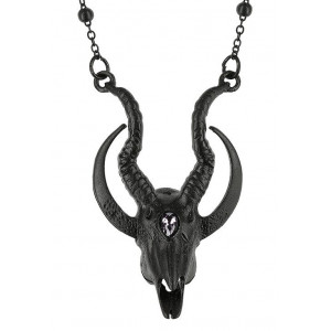 Pandantiv gotic 3D Craniu de Antilopa - negru