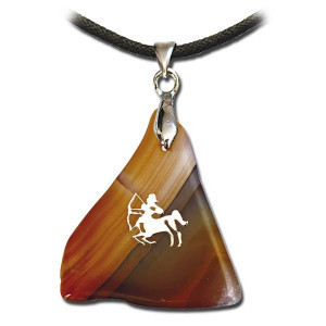 Pandantiv talisman piatra agata semn zodiacal Sagetator(23 noiembrie - 21 decembrie)
