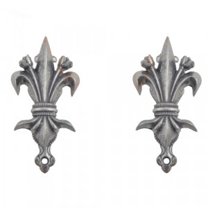 Set 2 suporturi pentru haine Fleur-de-Lis 9cm