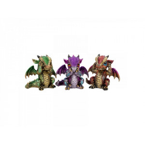 Set 3 statuete Trei dragonei intelepti 9 cm
