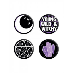 Set 4 insigne Young, Wild & Witchy