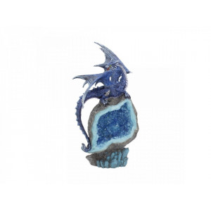 Statueta dragon albastru Custodele de cobalt 22 cm