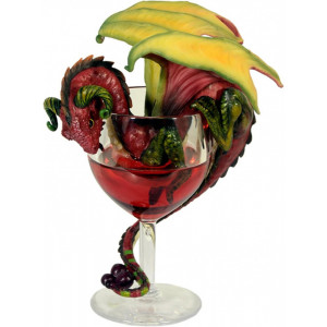 Statueta dragon Dragonel Dragalas in pahar - Red Wine Stanley Morrison 19cm
