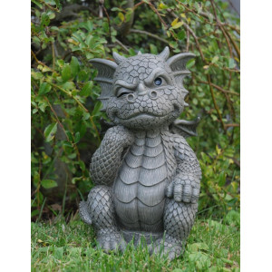 Statueta pentru gradina Dragonel Ganditor 26 cm
