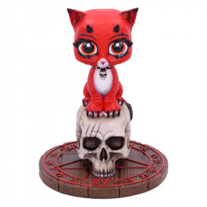 Statueta pisicuta pe craniu Devil Kitty 16 cm - James Ryman