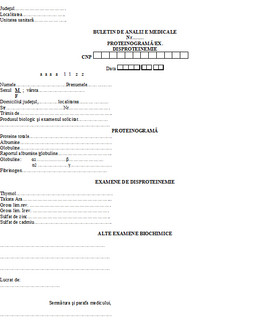 Buletin de analize medicale - proteinograma