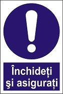 Indicator "Inchideti si asigurati" A4