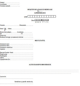 Buletin de analize medicale - lipidograma A6