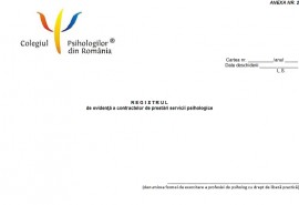 Registru de evidenta a contractelor de prestari servicii psihologice