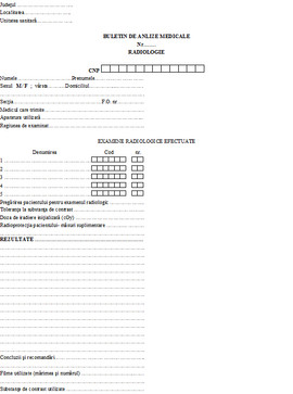 Buletin de analize medicale - radiologie A6