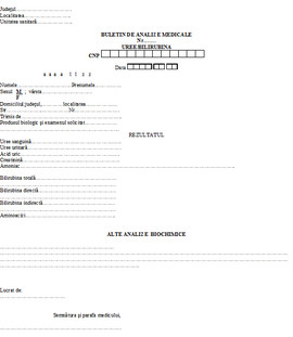 Buletin de analize medicale - uree/bilirubina A6