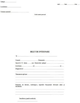 Bilet internare A5