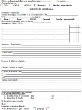 Scrisoare medicala A4