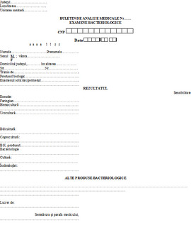 Buletin de analize medicale - examene bacteriologice A6
