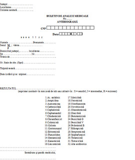 Buletin de analize medicale - antibiograma A6