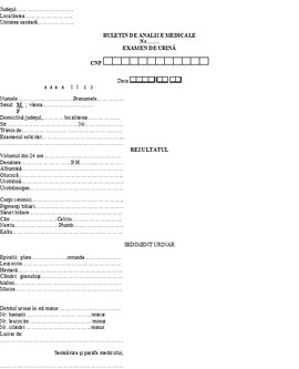 Buletin de analize medicale - examen de urina A6