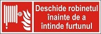 Indicator "Deschide robinetul inainte de a intinde furtunul" A4