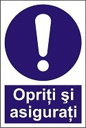 Indicator "Opriti si asigurati" A4