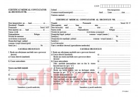 Certificat constatator al decesului A4