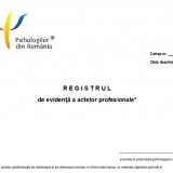 Registru de evidenta a actelor profesionale