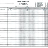 Foaie colectiva de prezenta A4, 100 file